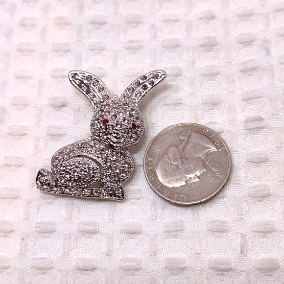 Bunny Rhinestone Encrusted Pin - Picture 6 of 7
